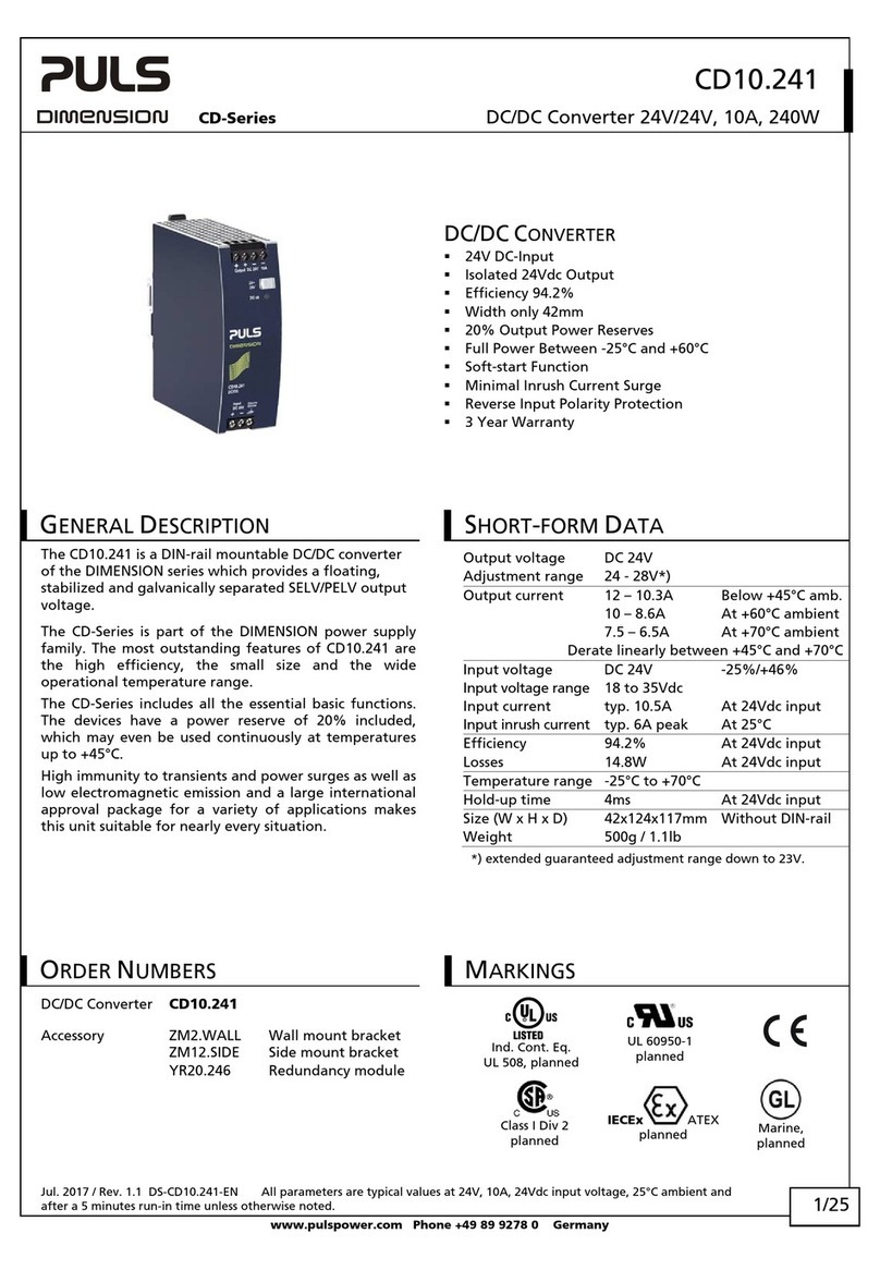 Puls Dimension CD Series User manual
