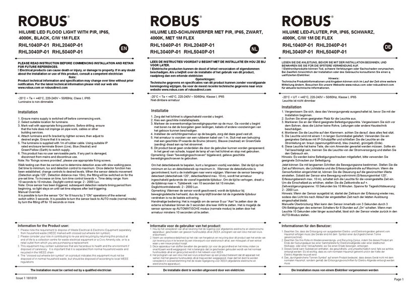 Robus RHL1040P-01 User manual