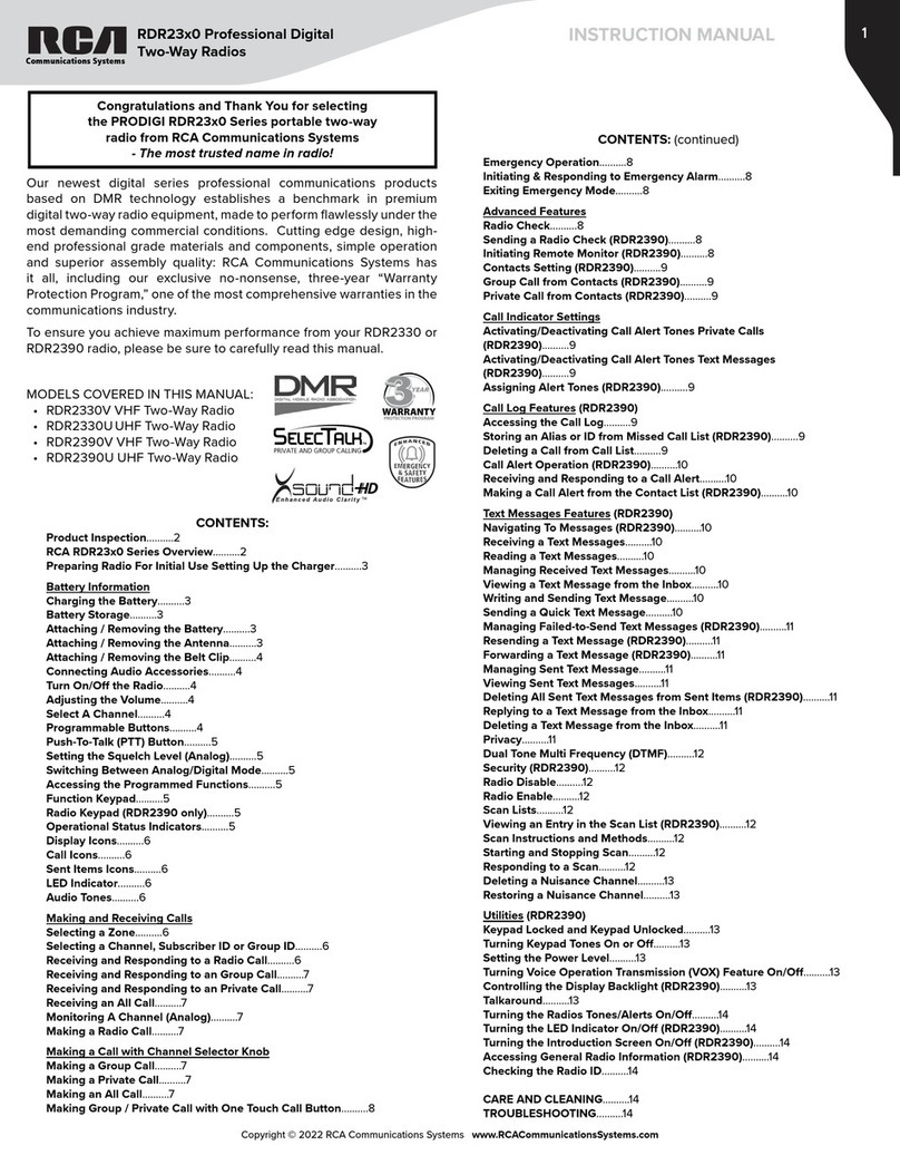 RCA RDR23 0 Series User manual