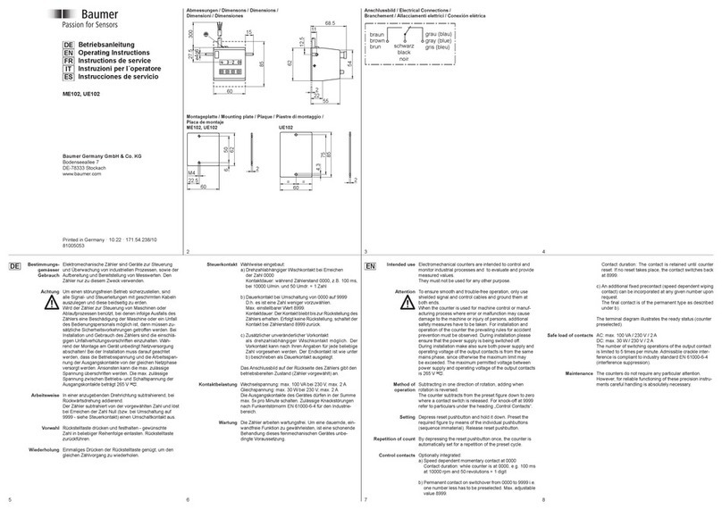Baumer ME102 operating instructions