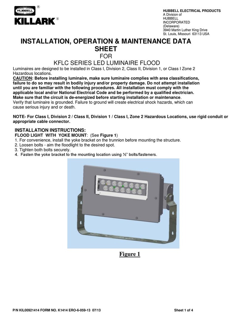 Hubbell KILLARK KFLC Series Instruction Manual