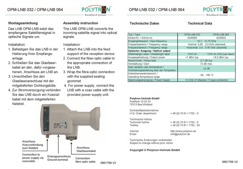 Polytron OPM-LNB 032 User manual