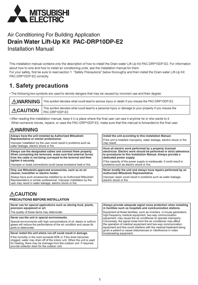 Mitsubishi Electric PAC-DRP10DP-E2 installation manual Mitsubishi Electric PAC-DRP10DP-E2 installation manual