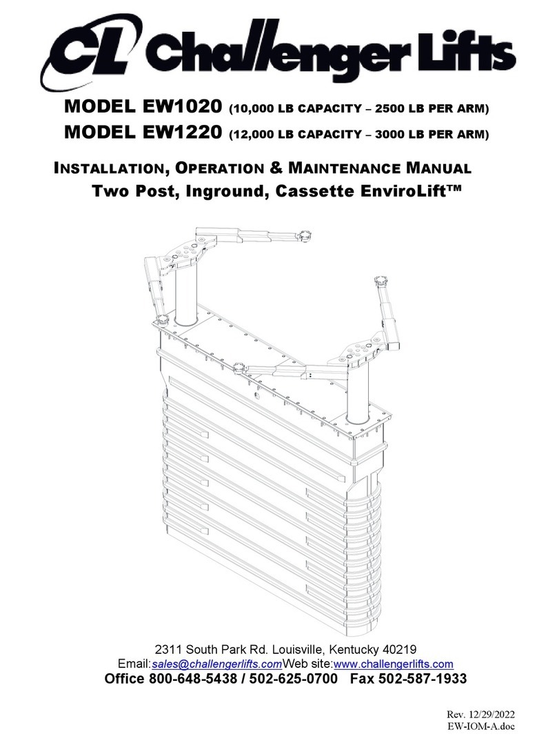 Challenger Lifts EnviroLift EW1020 Instruction manual