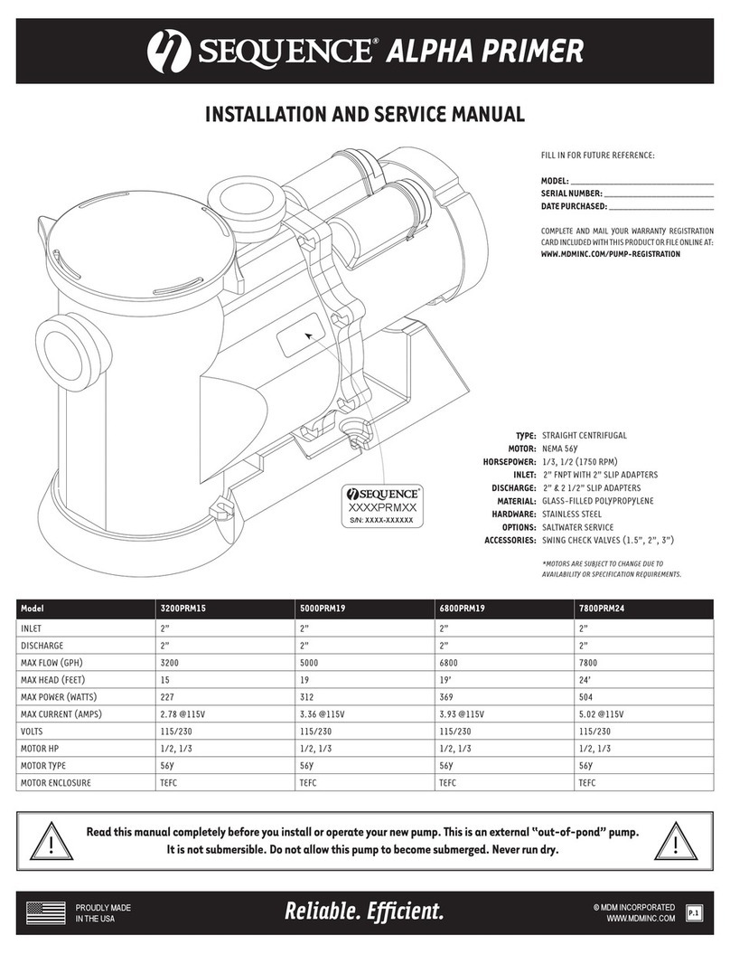 MDM SEQUENCE ALPHA PRIMER 3200PRM15 Installation and service manual