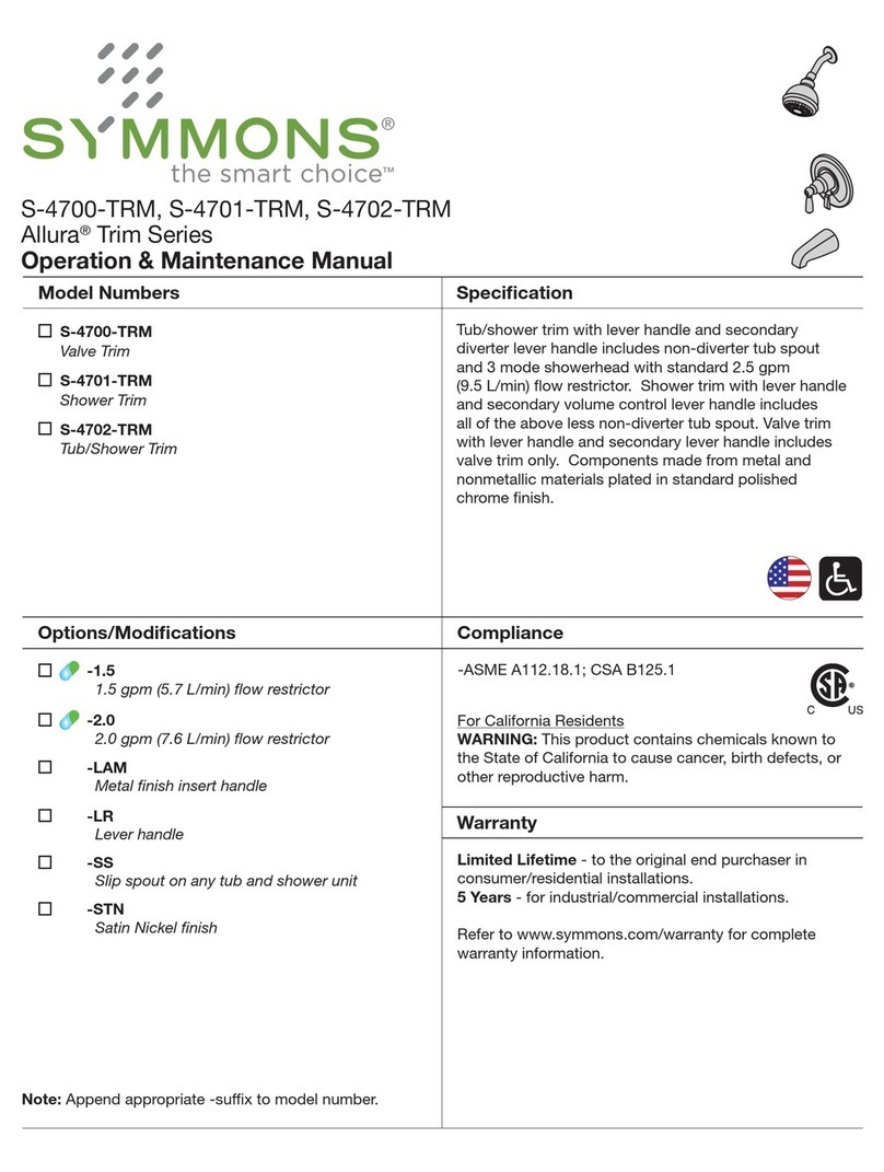 Symmons Allura S-4701-TRM Manual Symmons Allura S-4701-TRM Manual