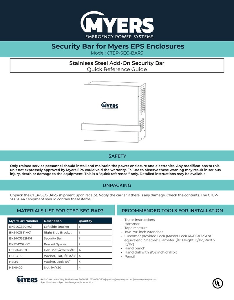 MYERS CTEP-SEC-BAR3 Quick reference guide