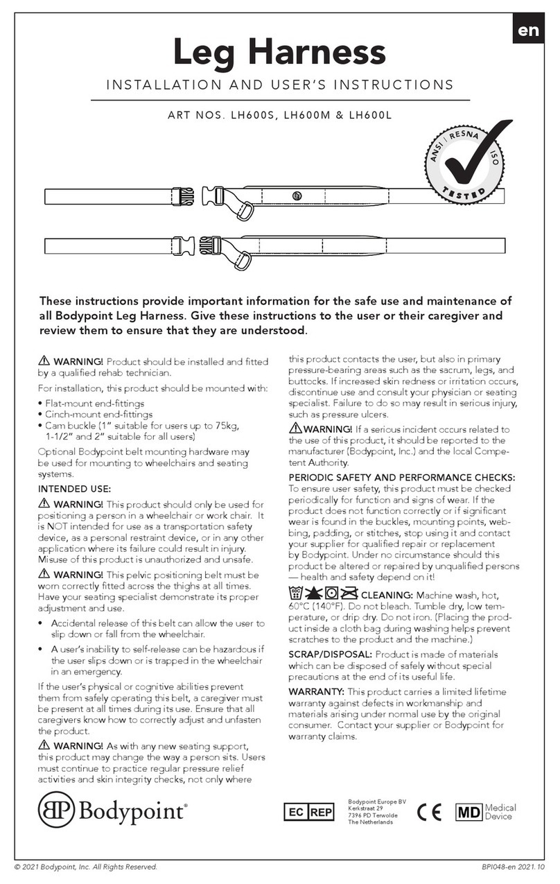 Bodypoint LH600S Installation and user instructions Bodypoint LH600S Installation and user instructions
