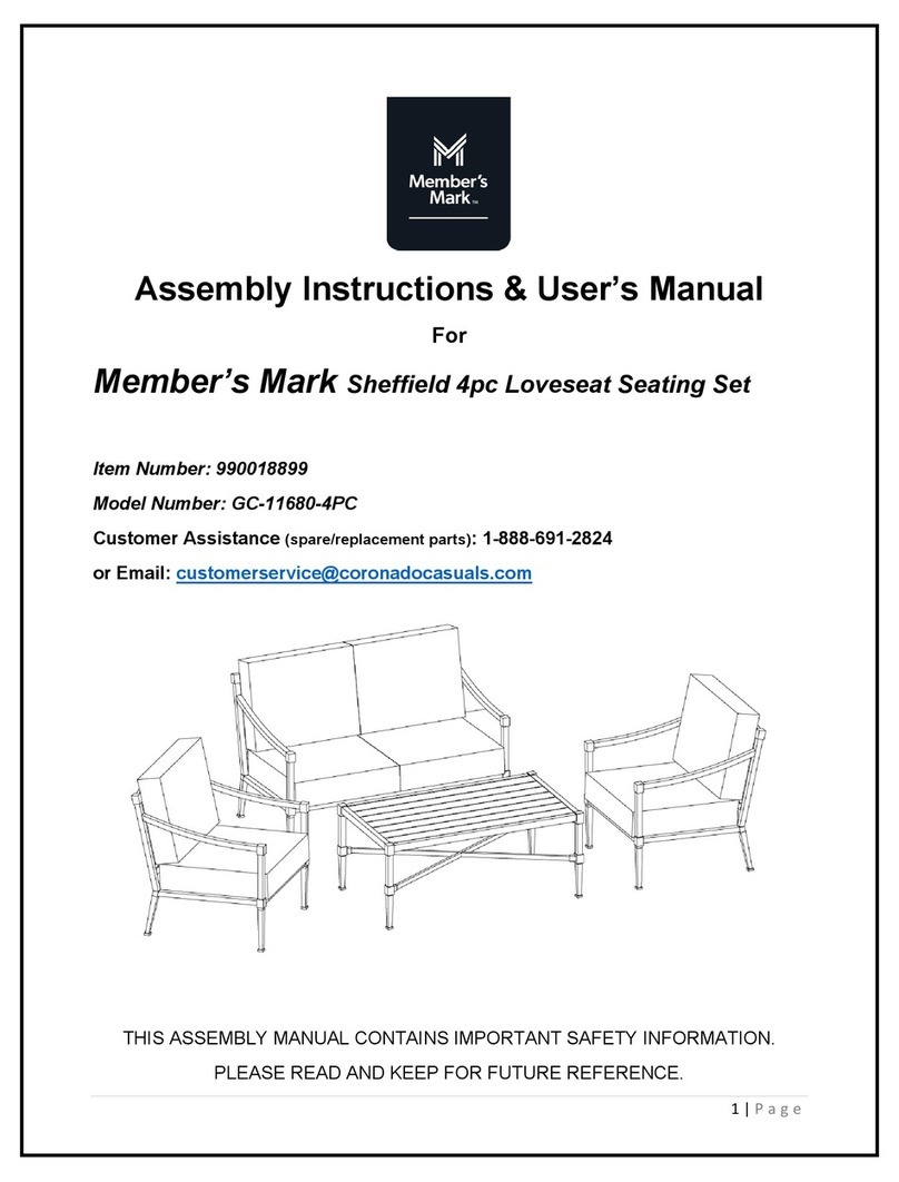 Members Mark Sheffield GC-11680-4PC Assembly instructions & user manual