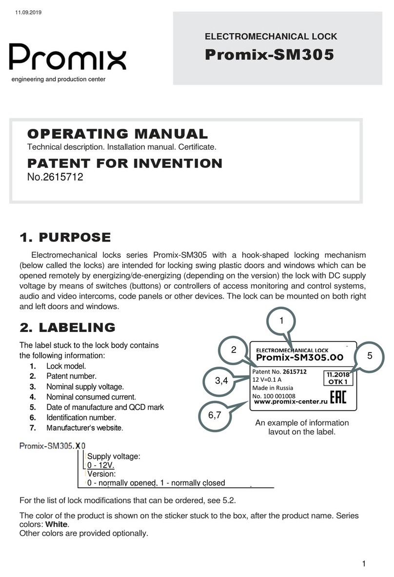 PROMIX SM305 operating manual