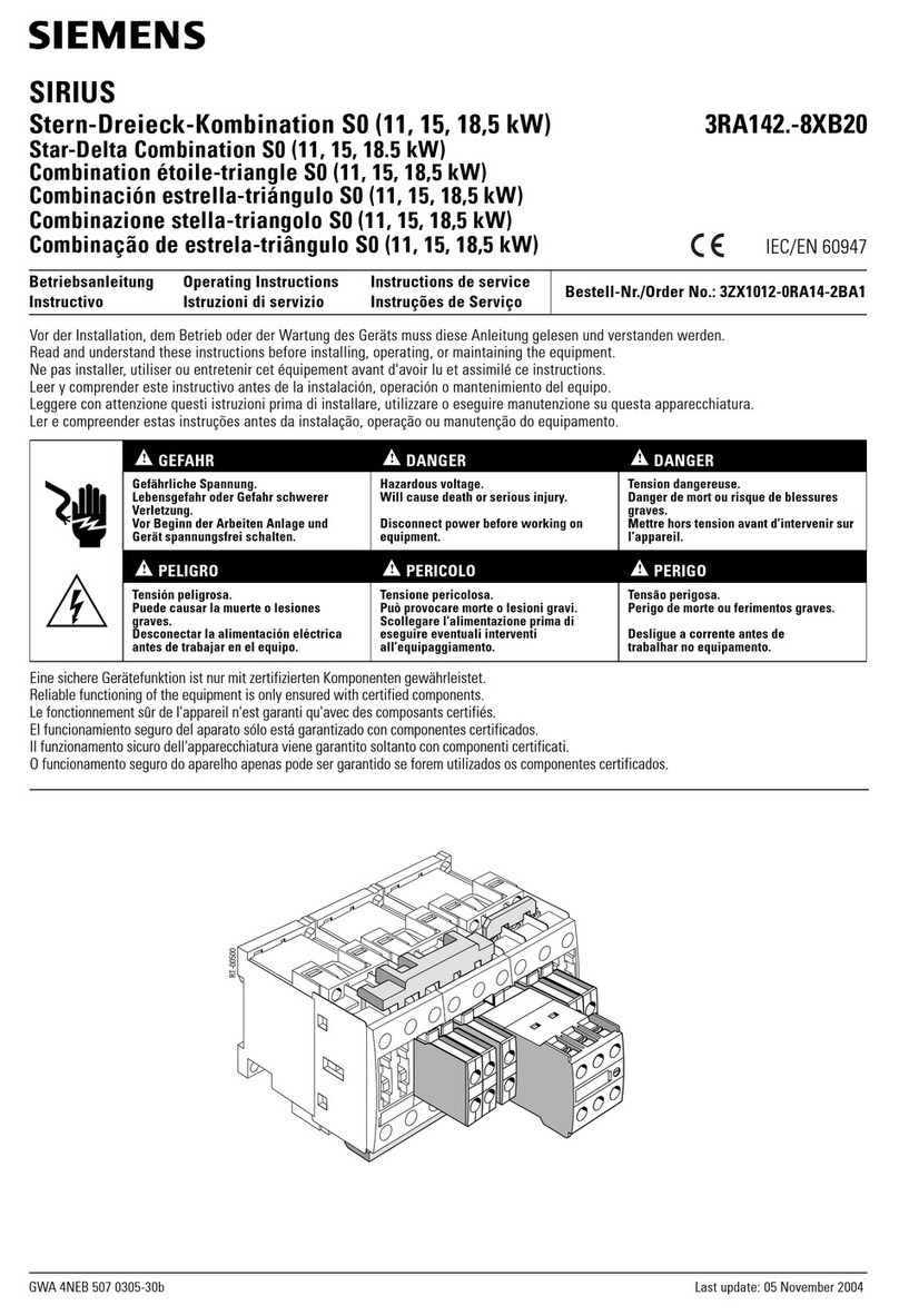 Siemens SIRIUS 3RA142-8XB20 Series User manual