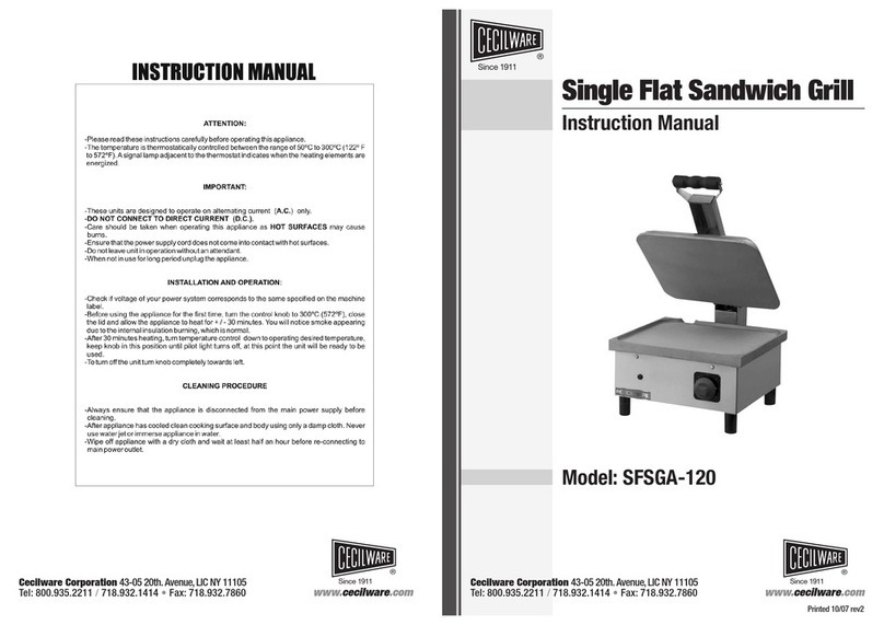 Cecilware SFSGA-120 instruction manual