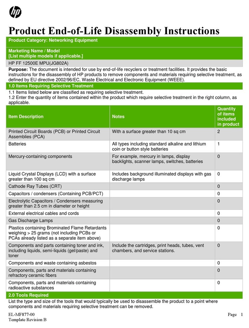 HPE FF 12500E MPU Product End-of-Life Disassembly Instructions