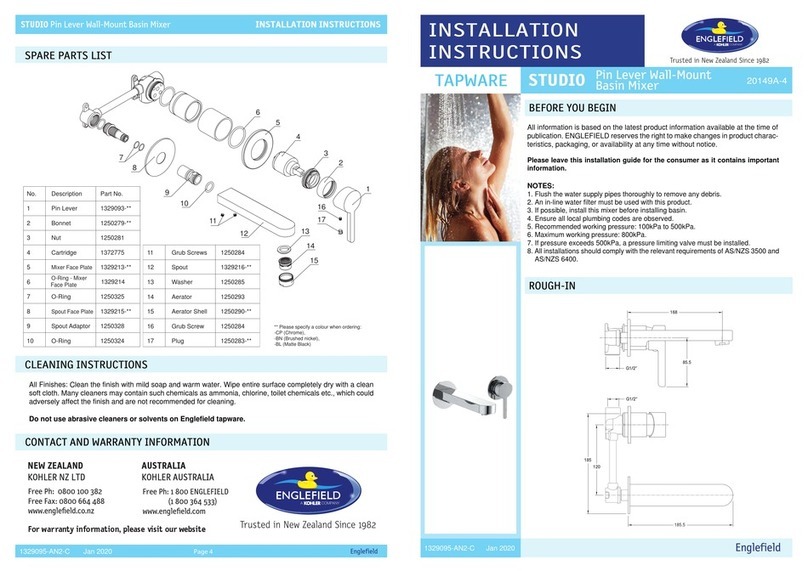 Kohler ENGLEFIELD TAPWARE STUDIO 20149A-4 User manual Kohler ENGLEFIELD TAPWARE STUDIO 20149A-4 User manual