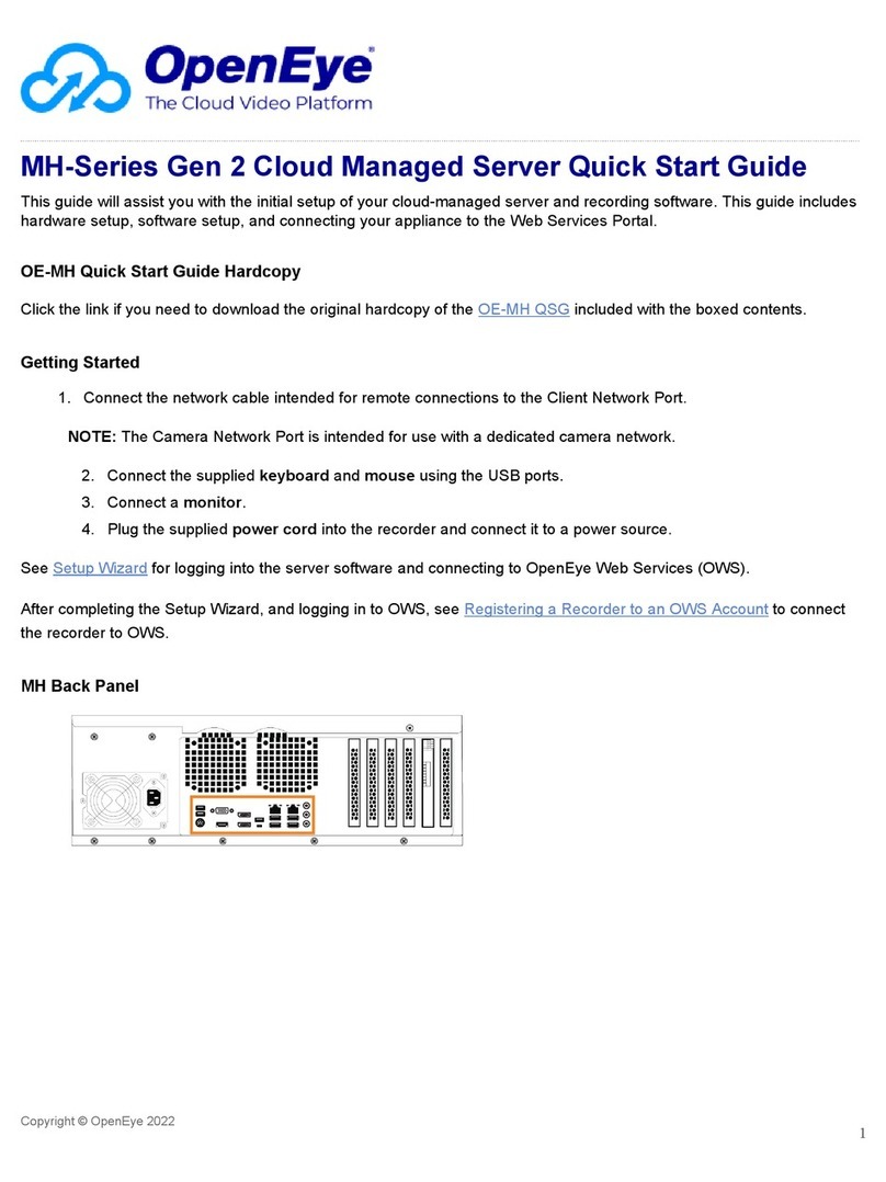 OpenEye MH Gen 2 Series quick start guide