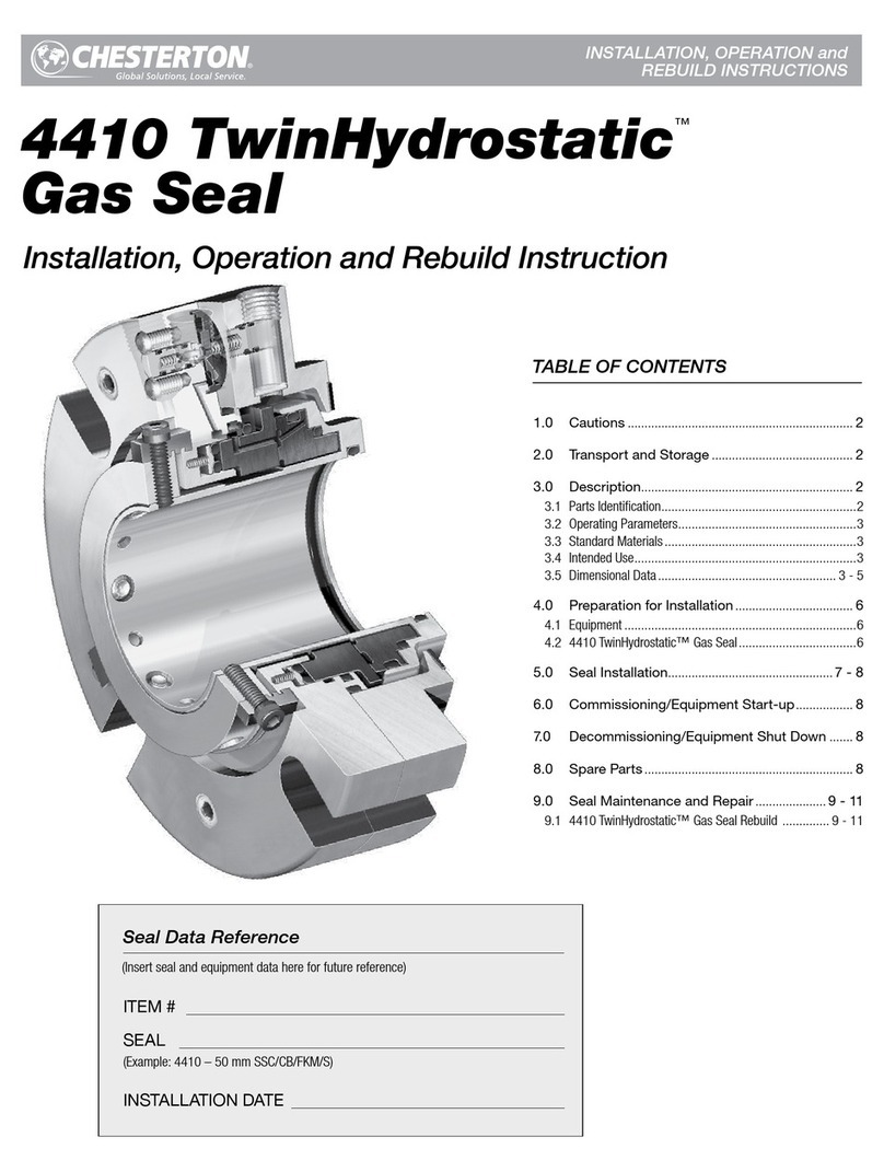 Chesterton TwinHydrostatic 4410 Installation, Operation and Rebuild Instructions