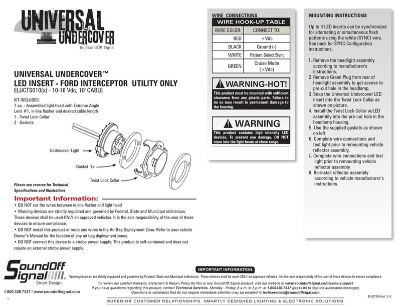 Soundoff Signal UNIVERSAL UNDERCOVER ELUCTS010 Quick installation guide