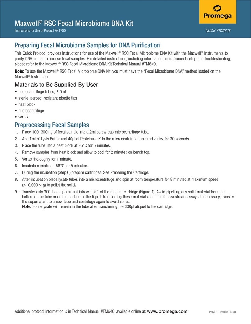 Promega Maxwell RSC Fecal Microbiome DNA Kit User manual Promega Maxwell RSC Fecal Microbiome DNA Kit User manual