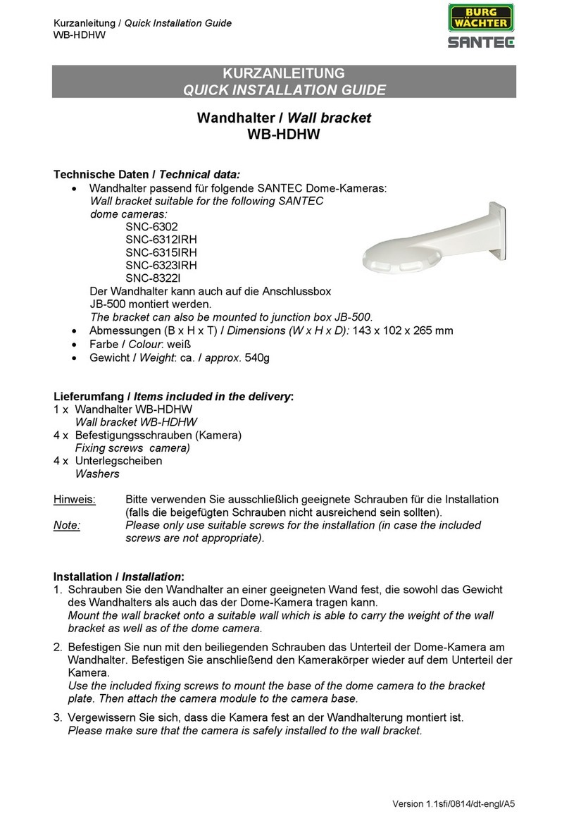 Burg Wächter SANTEC WB-HDHW Quick installation guide