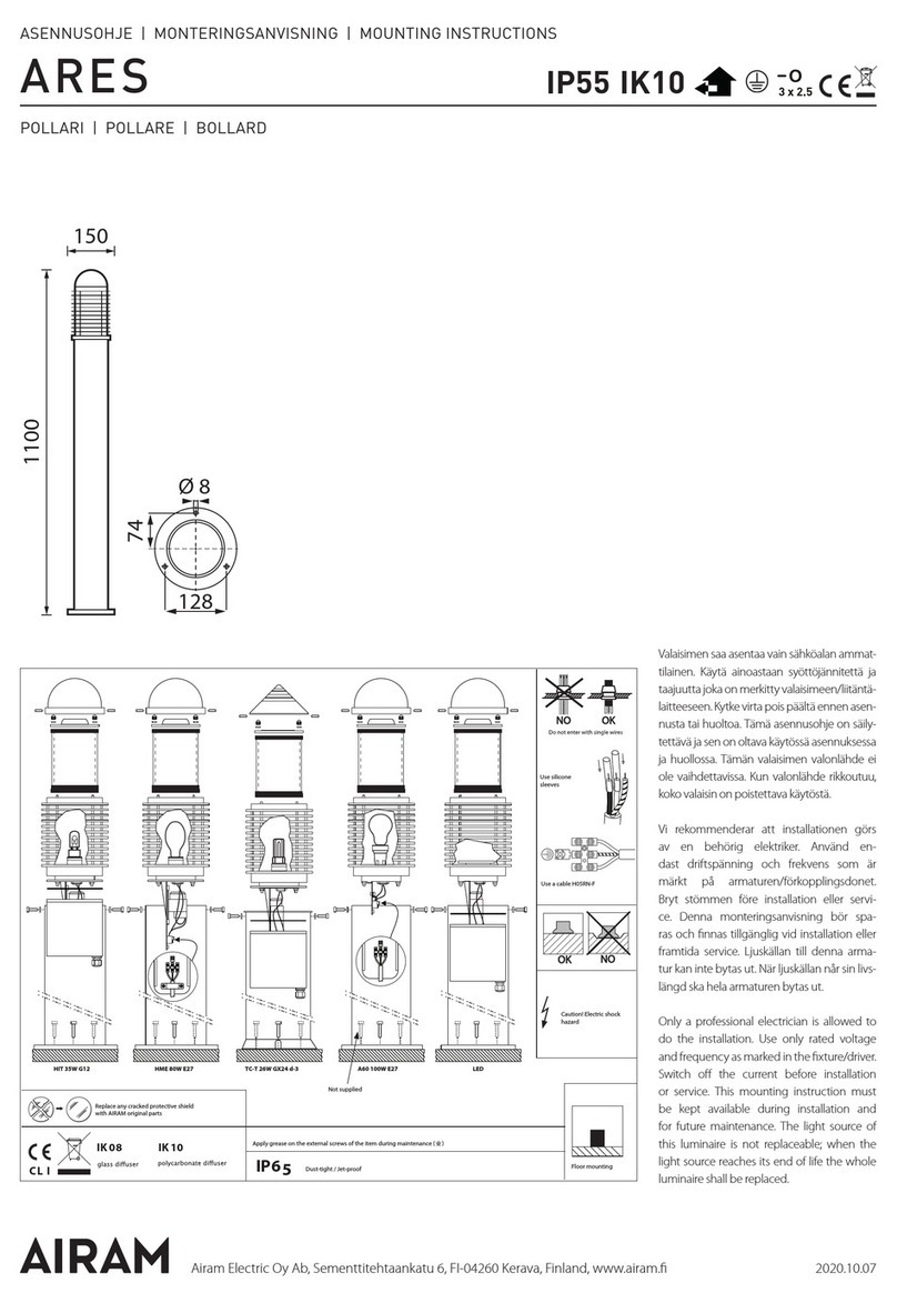 Airam ARES Mounting instructions