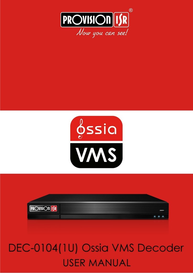 Provision ISR Ossia VMS DEC-0104 user manual