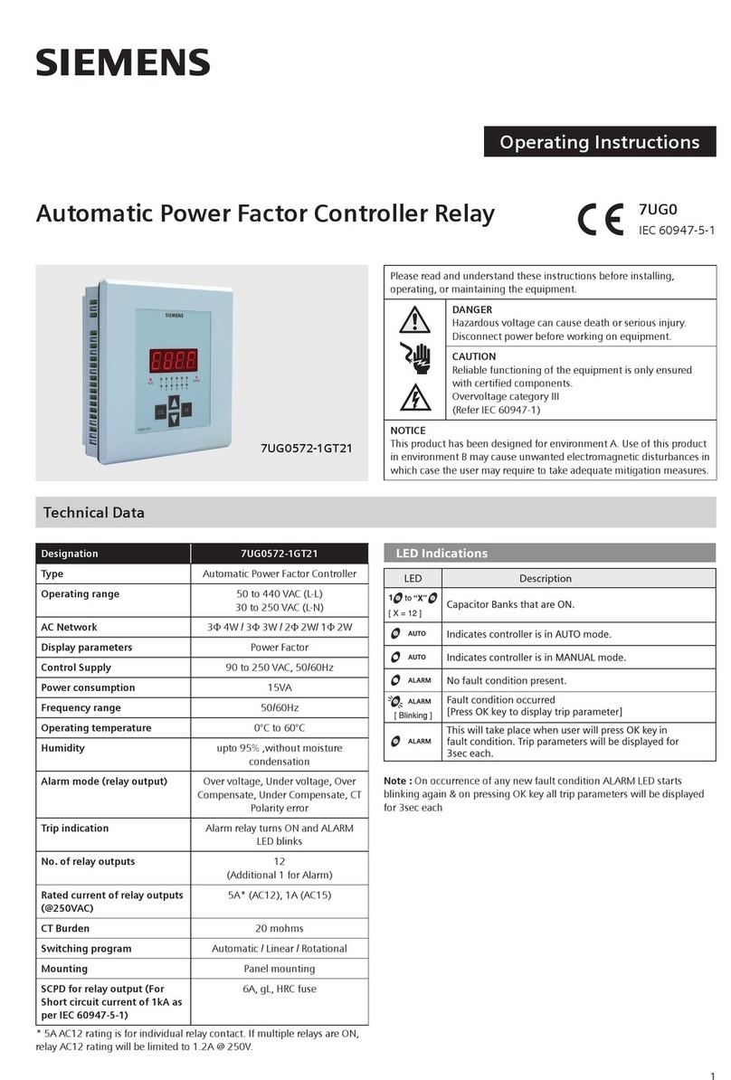 Siemens 7UG0 User manual