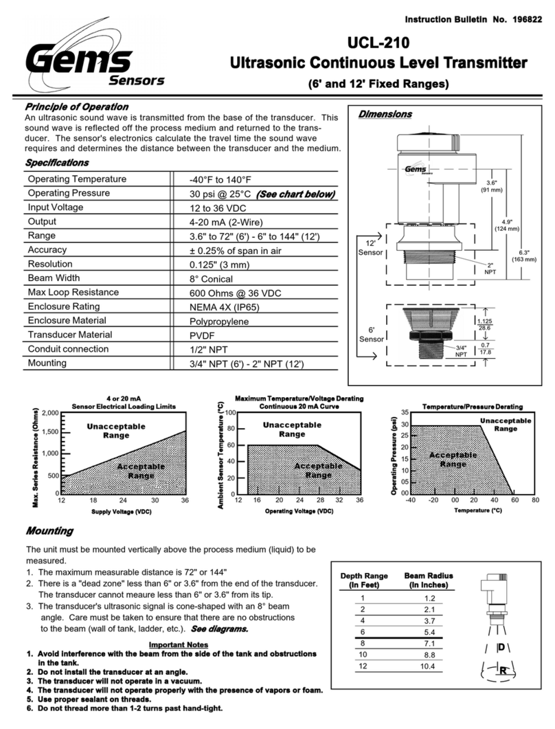 Gems Sensors UCL-210 Instruction bulletin