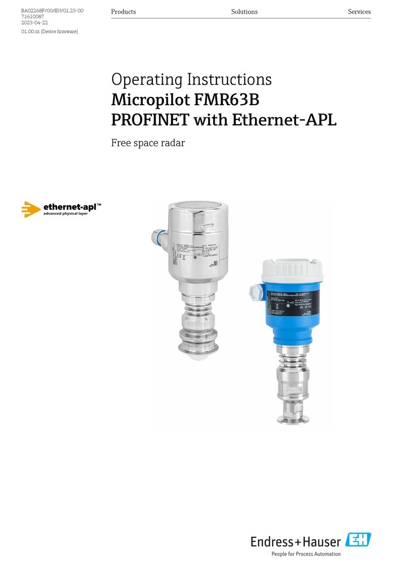Endress+Hauser Micropilot FMR63B operating instructions Endress+Hauser Micropilot FMR63B operating instructions