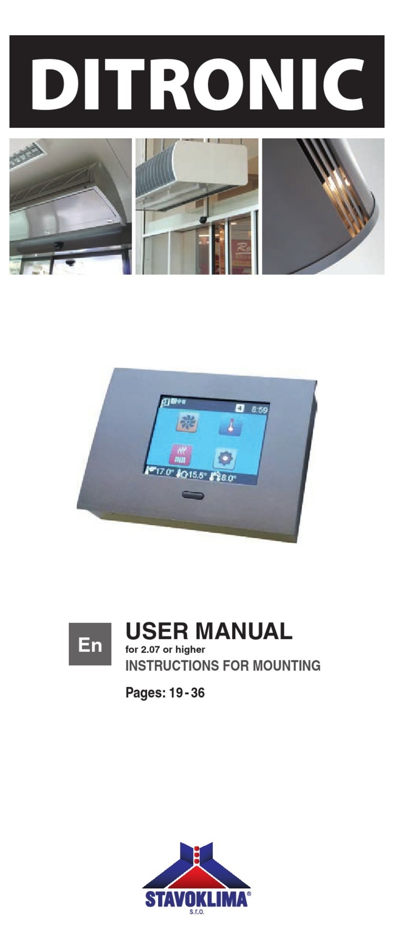 Stavoklima DITRONIC user manual