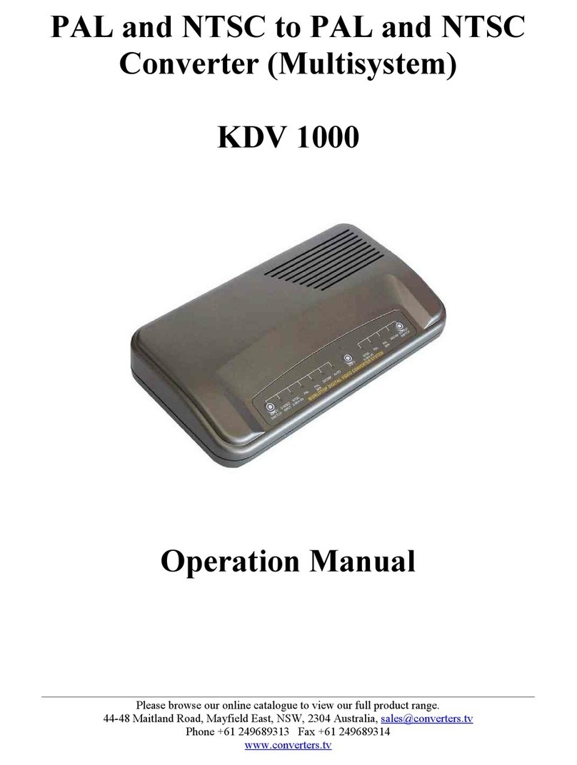 Converters.TV KDV 1000 Operation manual
