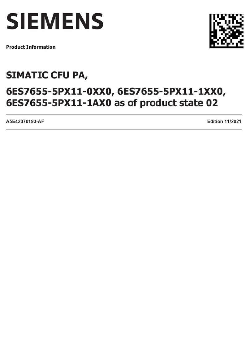Siemens SIMATIC CFU PA 6ES7655-5PX11-0XX0 User manual