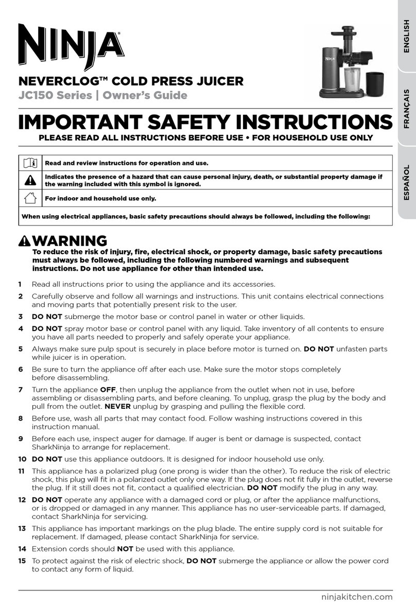 Ninja NEVERCLOG JC150 Series owner's guide