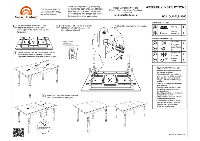 Sunset Trading DLU-TLB-3660 User manual