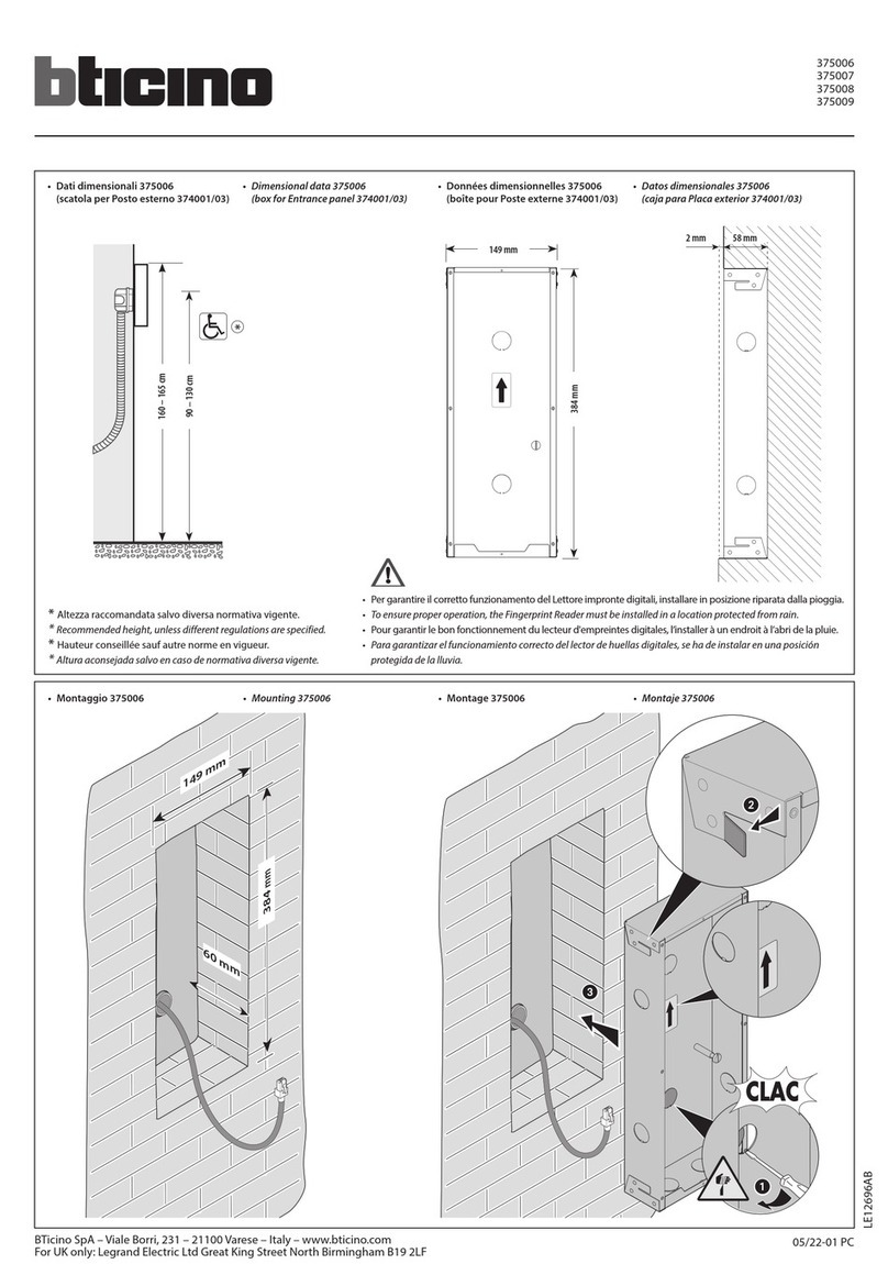 Bticino 375006 manual