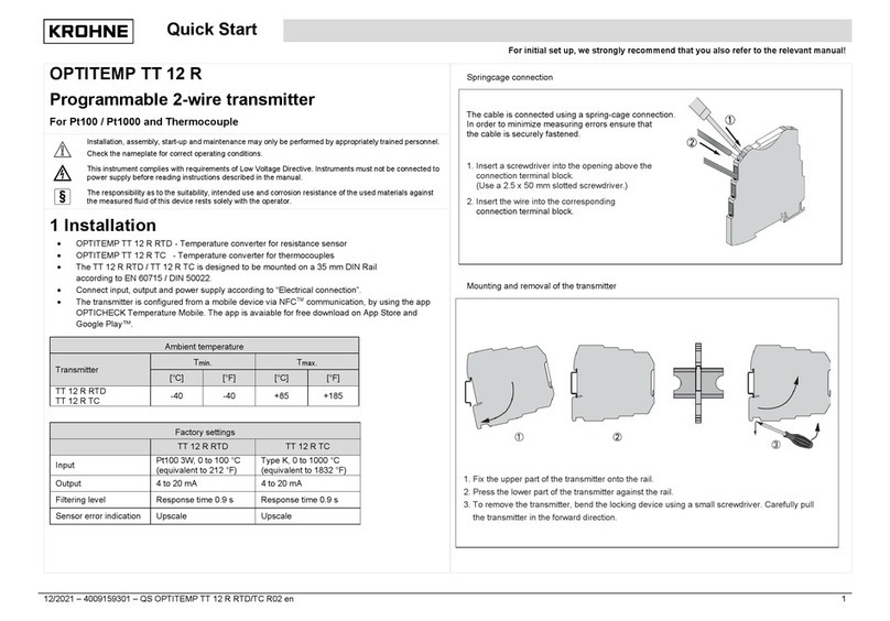 KROHNE OPTITEMP TT 12 R quick start guide
