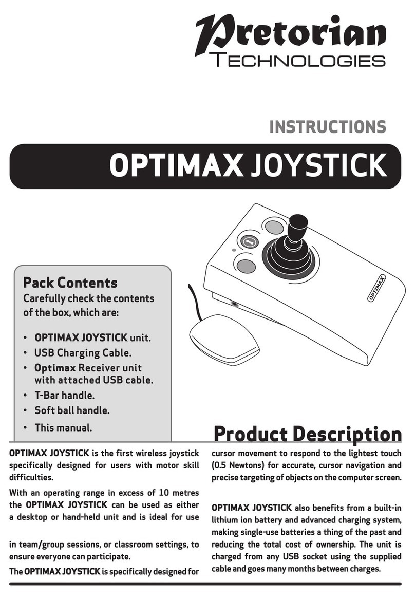 Pretorian OPTIMAX JOYSTICK User manual Pretorian OPTIMAX JOYSTICK User manual