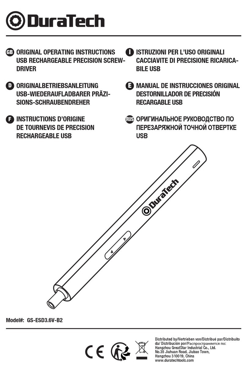 Duratech GS-ESD3.6V-B2 operating instructions
