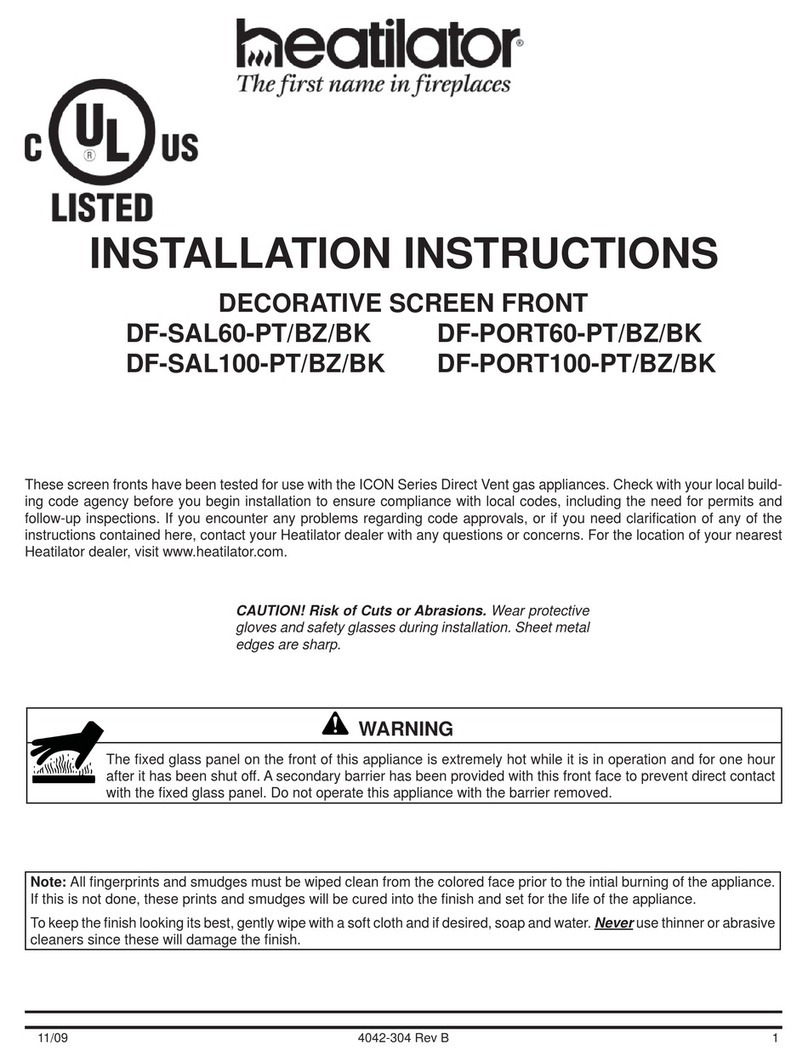 Heatilator DF-SAL60-PT installation instructions Heatilator DF-SAL60-PT installation instructions