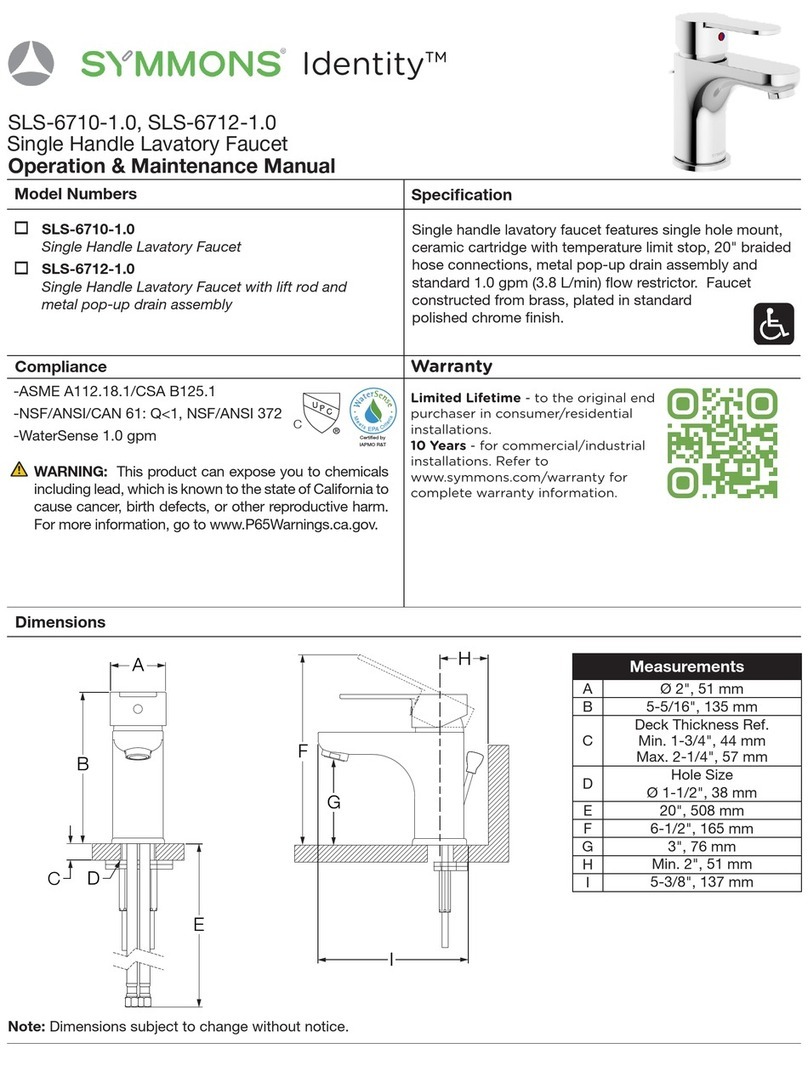 Symmons Identity SLS-6710-1.0 Manual