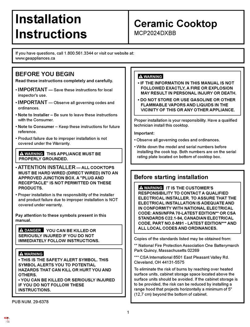 GE Moffat MCP2024DXBB User manual