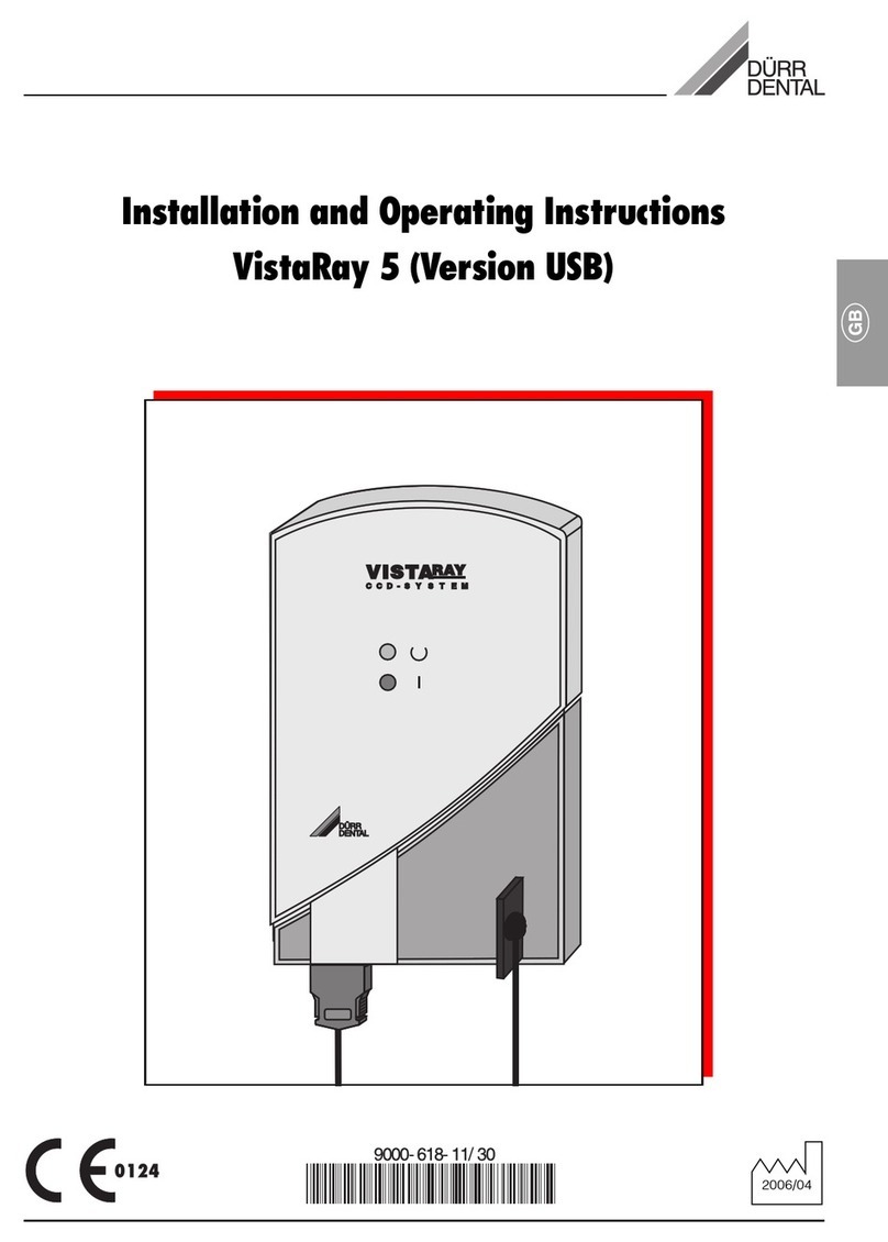 Durr Dental VistaRay 5 Installation and operating instructions Durr Dental VistaRay 5 Installation and operating instructions
