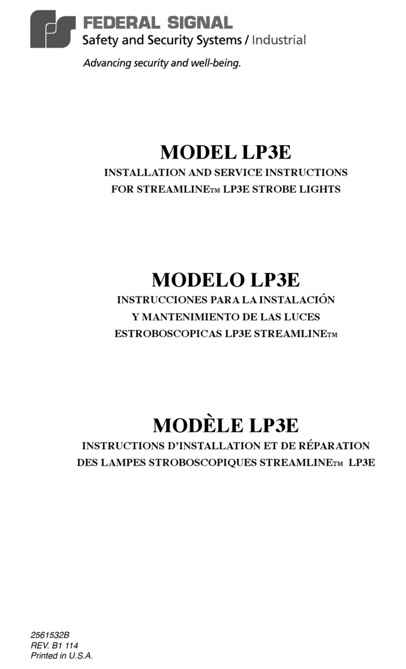 Federal Signal Corporation STREAMLINE LP3E Installation and service instructions