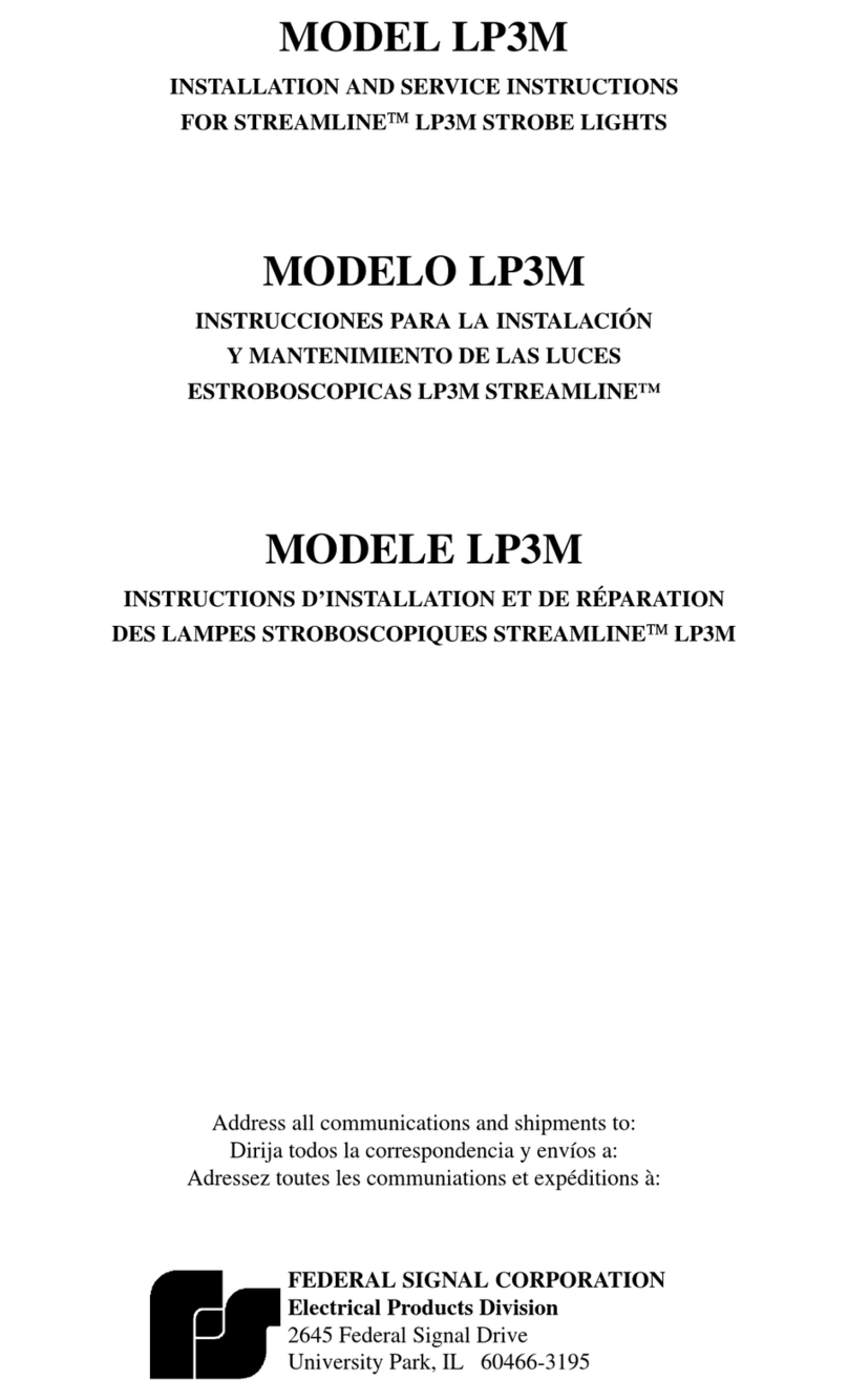Federal Signal Corporation STREAMLINE LP3M Installation and service instructions