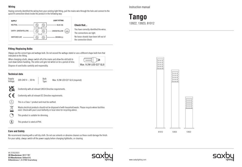Saxby Lighting Tango instruction manual
