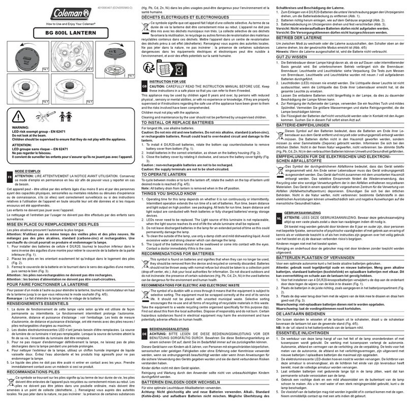 Coleman BG 800L User manual