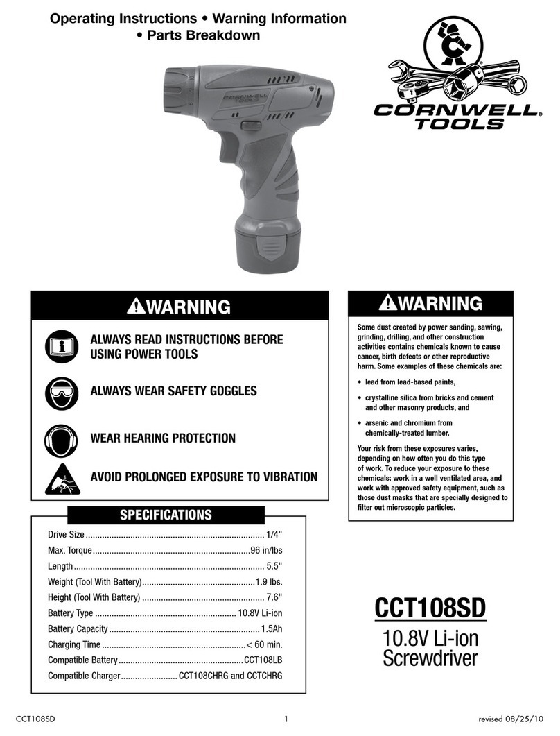 Cornwell Tools CCT108SD operating instructions