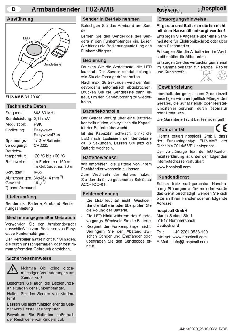 hospicall Easywave FU2-AMB manual