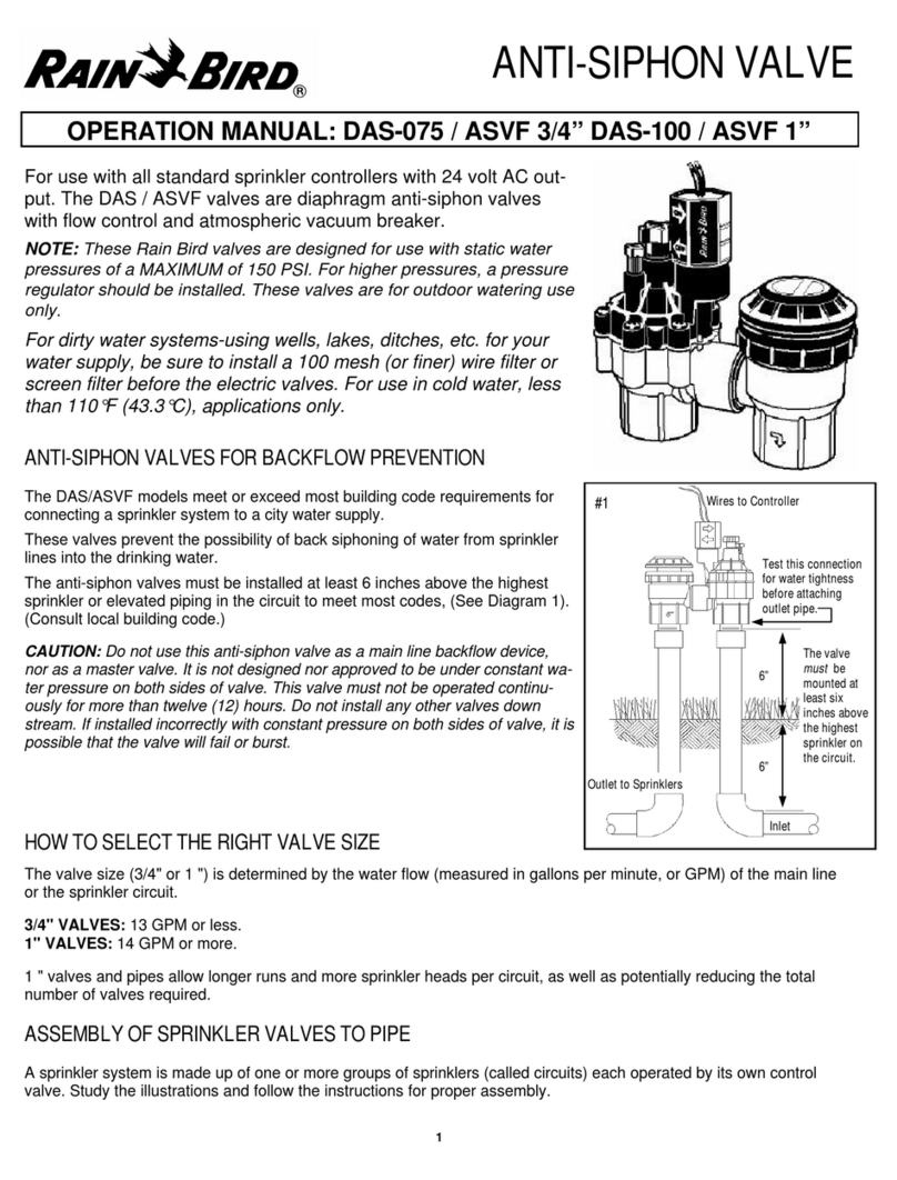 Rain Bird DAS-075 / ASVF 3/4 User manual Rain Bird DAS-075 / ASVF 3/4 User manual