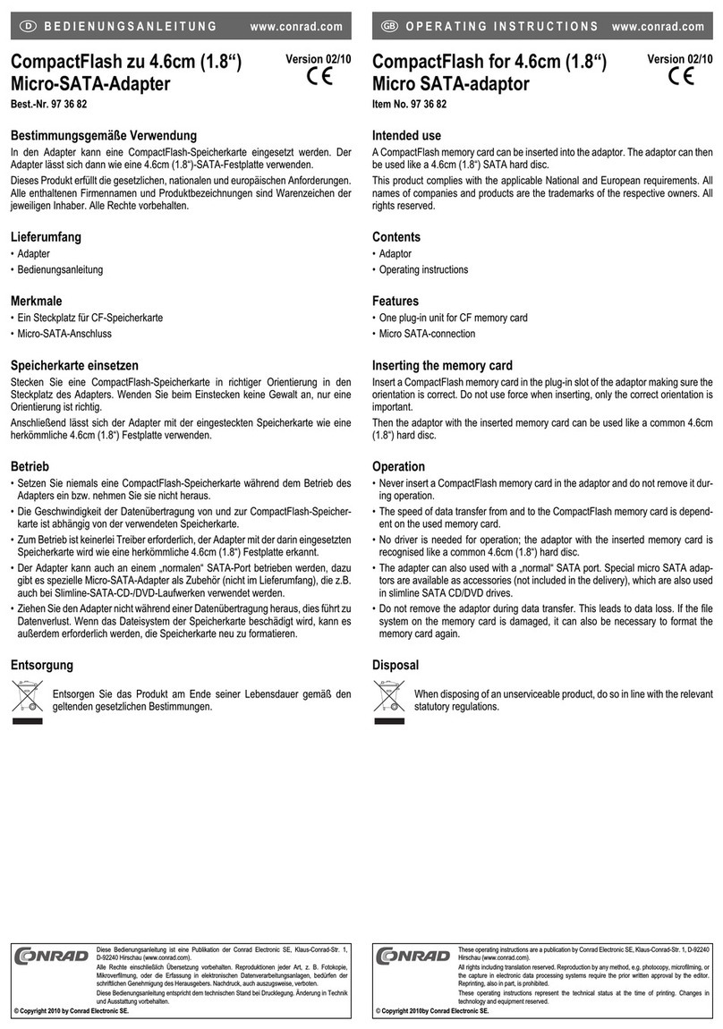Conrad 97 36 82 User manual