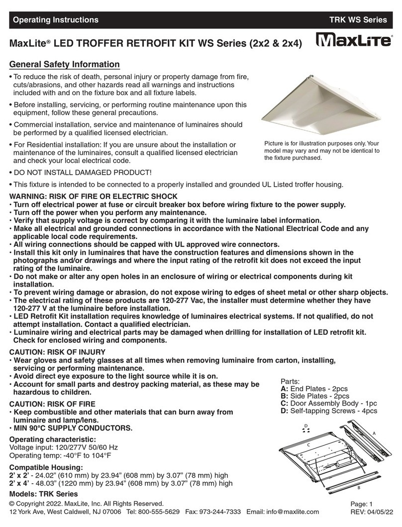MaxLite TRK WS Series User manual